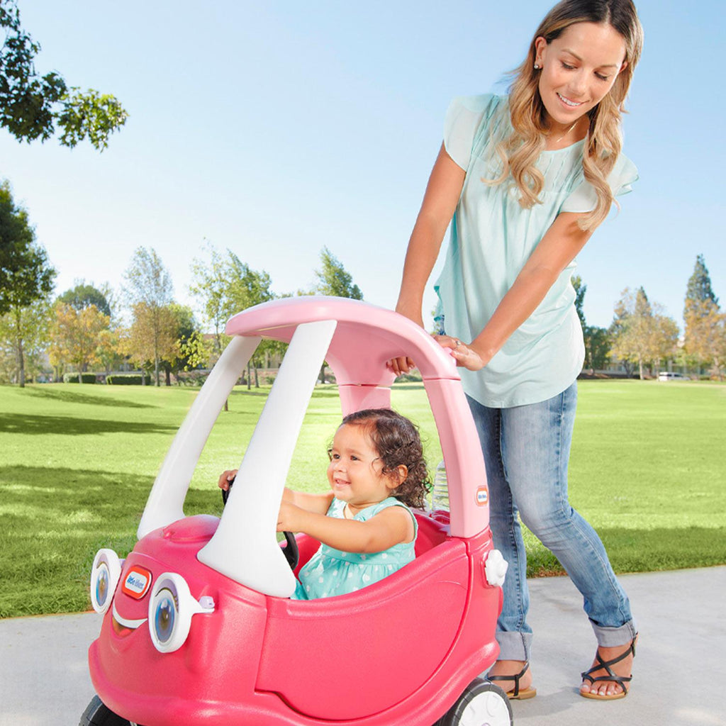 Princess Cozy Coupe® - Pink Ride-On Car with Parent Push Handle with Parent-Guided and Foot-Powered Play