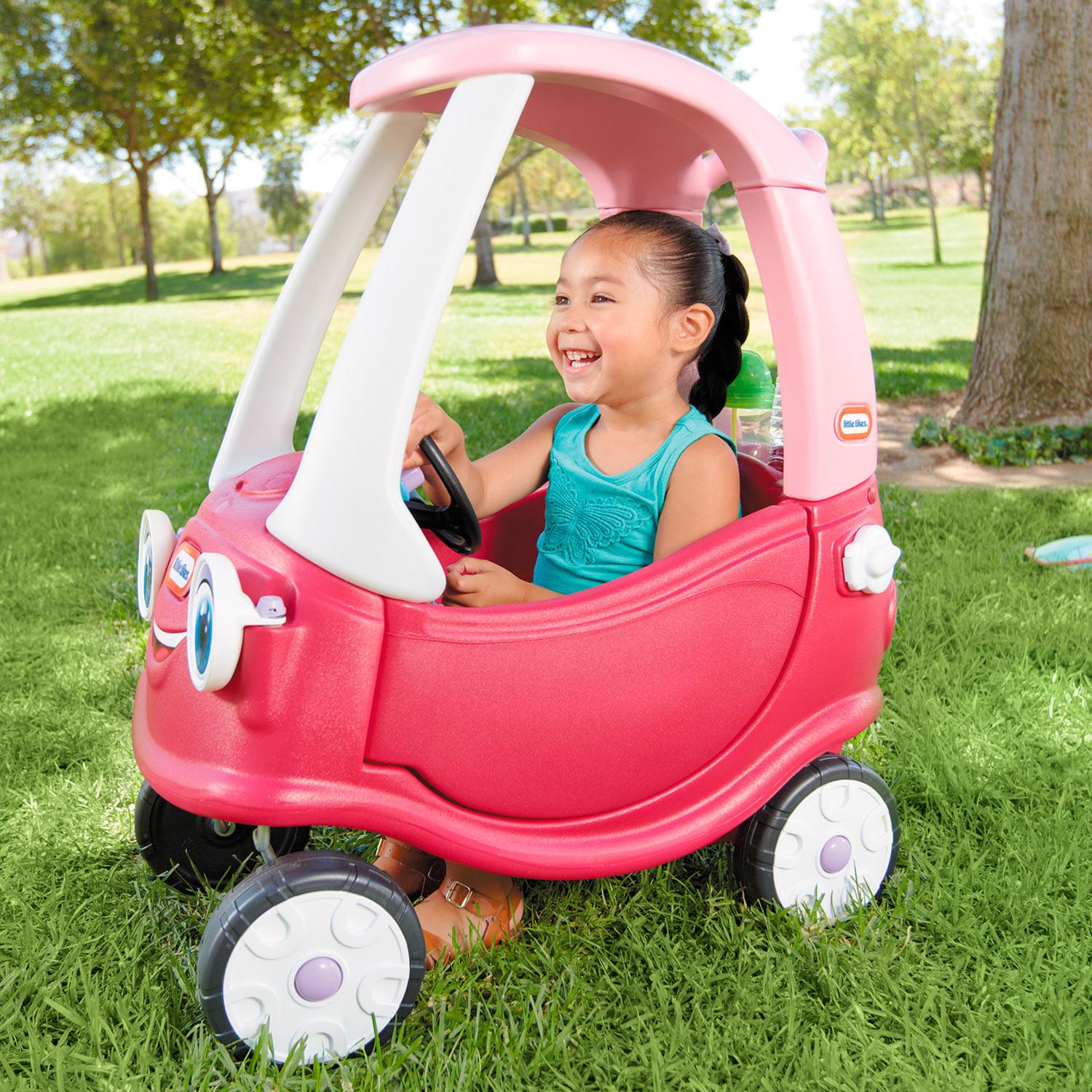 Princess Cozy Coupe® - Pink Ride-On Car with Parent Push Handle with Parent-Guided and Foot-Powered Play