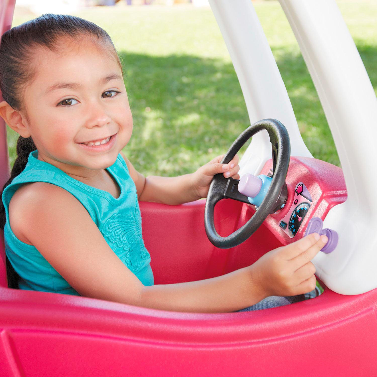 Princess Cozy Coupe® - Pink Ride-On Car with Parent Push Handle with Parent-Guided and Foot-Powered Play