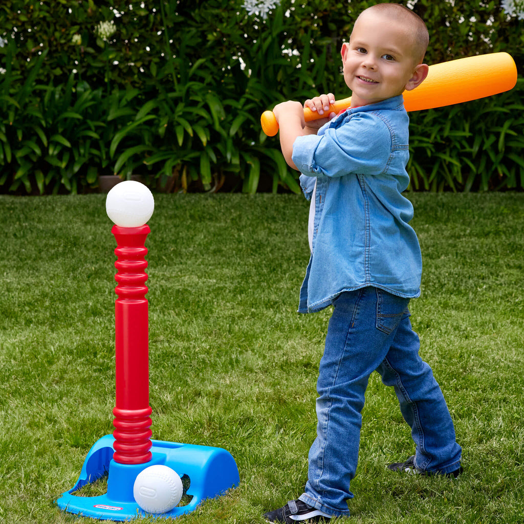 TotSports™ T-Ball Set - Backyard Baseball Practice Set for Young Players with Easy Contact and Active Play