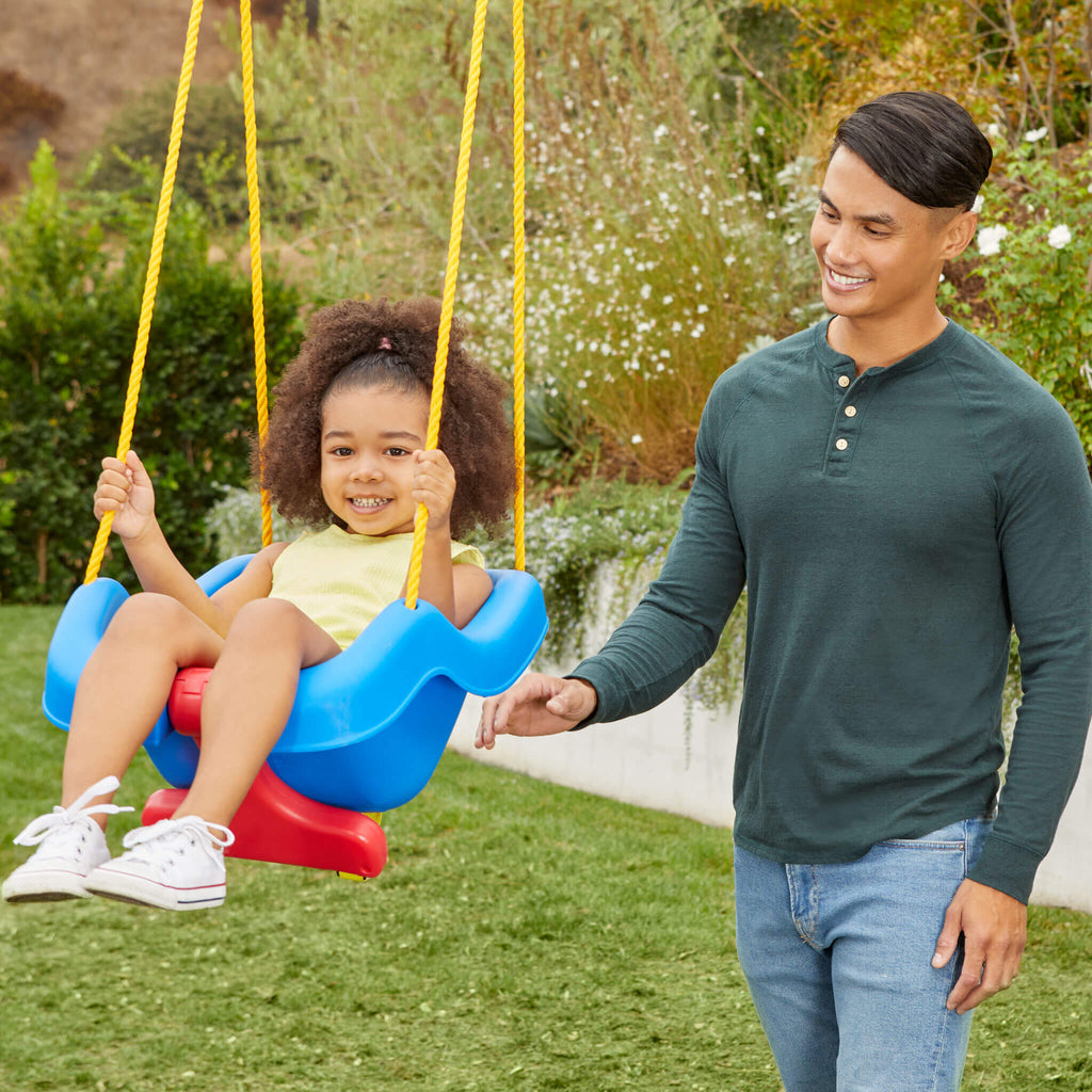 2-in-1 Snug 'n Secure™ Swing - Blue - Convertible Baby-to-Toddler Outdoor Swing with Secure and Comfortable Swinging