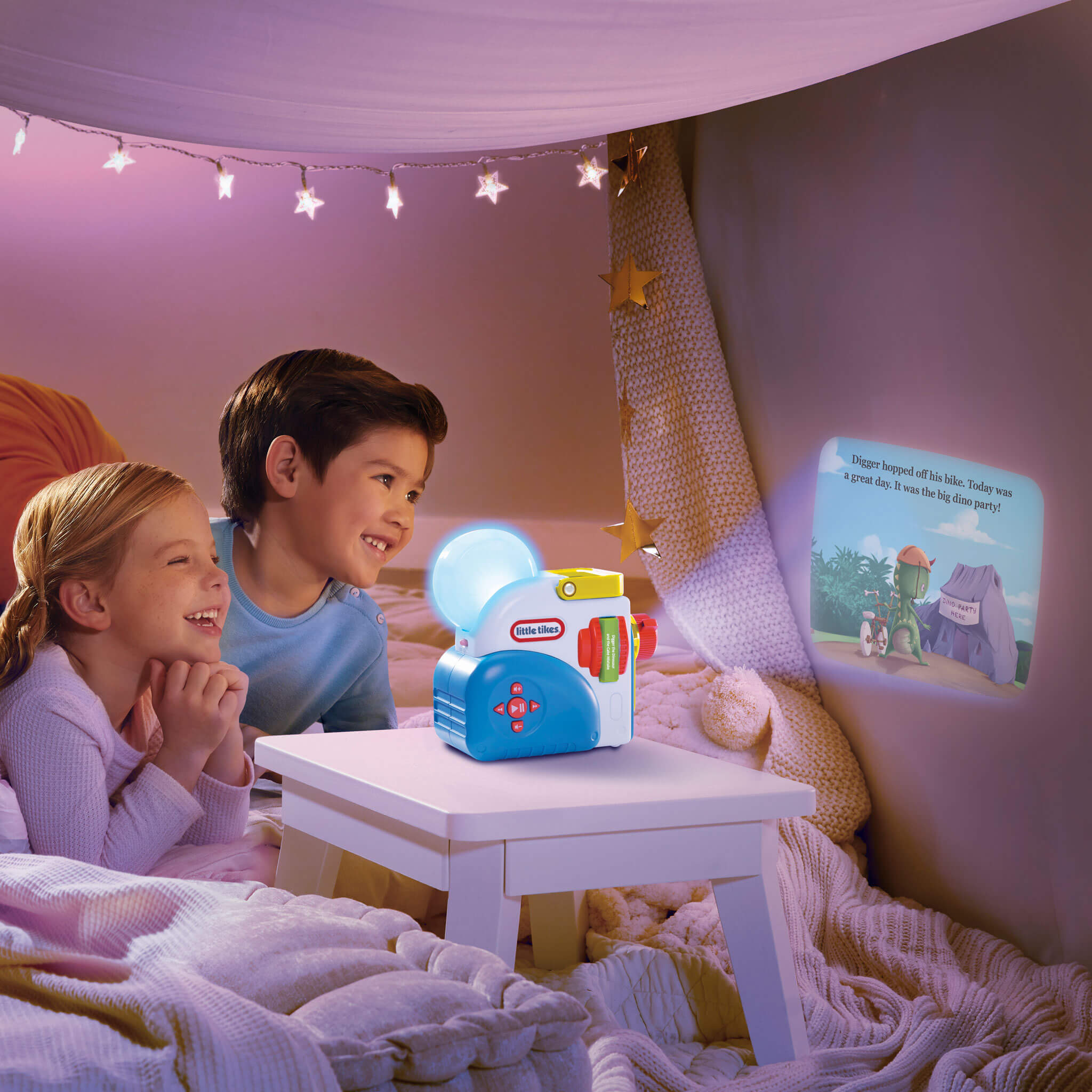 Story Dream Machine™ Harper Collins Digger the Dinosaur - Three-Story Dinosaur Projector Collection with Projected Stories with Sound Effects