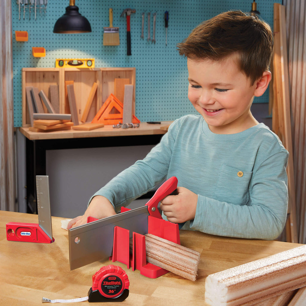 Creative Construction™ Measure and Cut Set - Kids Measuring and Pretend Cutting Workshop Set with Measuring, Marking and Creative Building