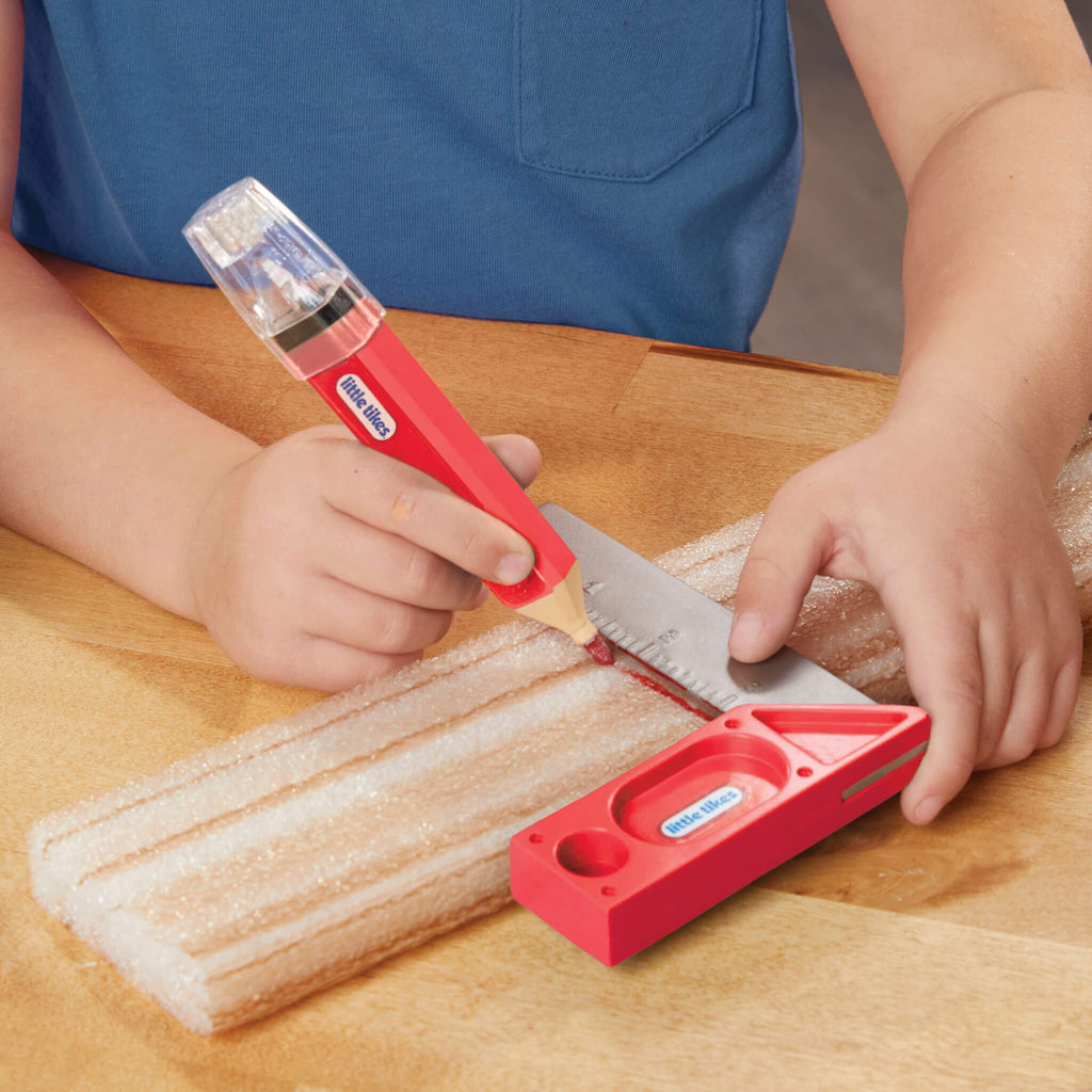 Creative Construction™ Measure and Cut Set - Kids Measuring and Pretend Cutting Workshop Set with Measuring, Marking and Creative Building