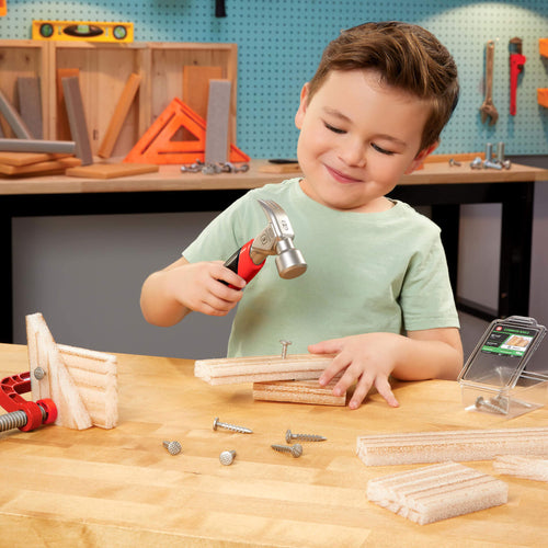 Creative Construction™ Hammer and Nail Set - Foam Nail Building Set with Kid-Friendly Hammer with Hands-On Building Without Sharp Pieces