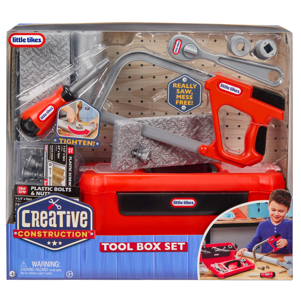 Creative Construction™ Tool Box Set - Portable Pretend Tool Set for Young Builders with Fine Motor and Problem-Solving Play