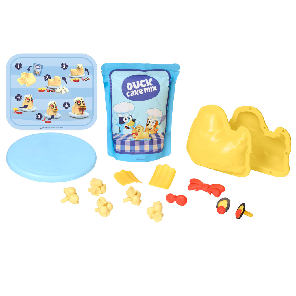 Creative Chefs™ Bluey - Duck Cake Kit - Pretend Baking Kit with Recipe Cards and Play Ingredients with Preparing, Assembling and Decorating