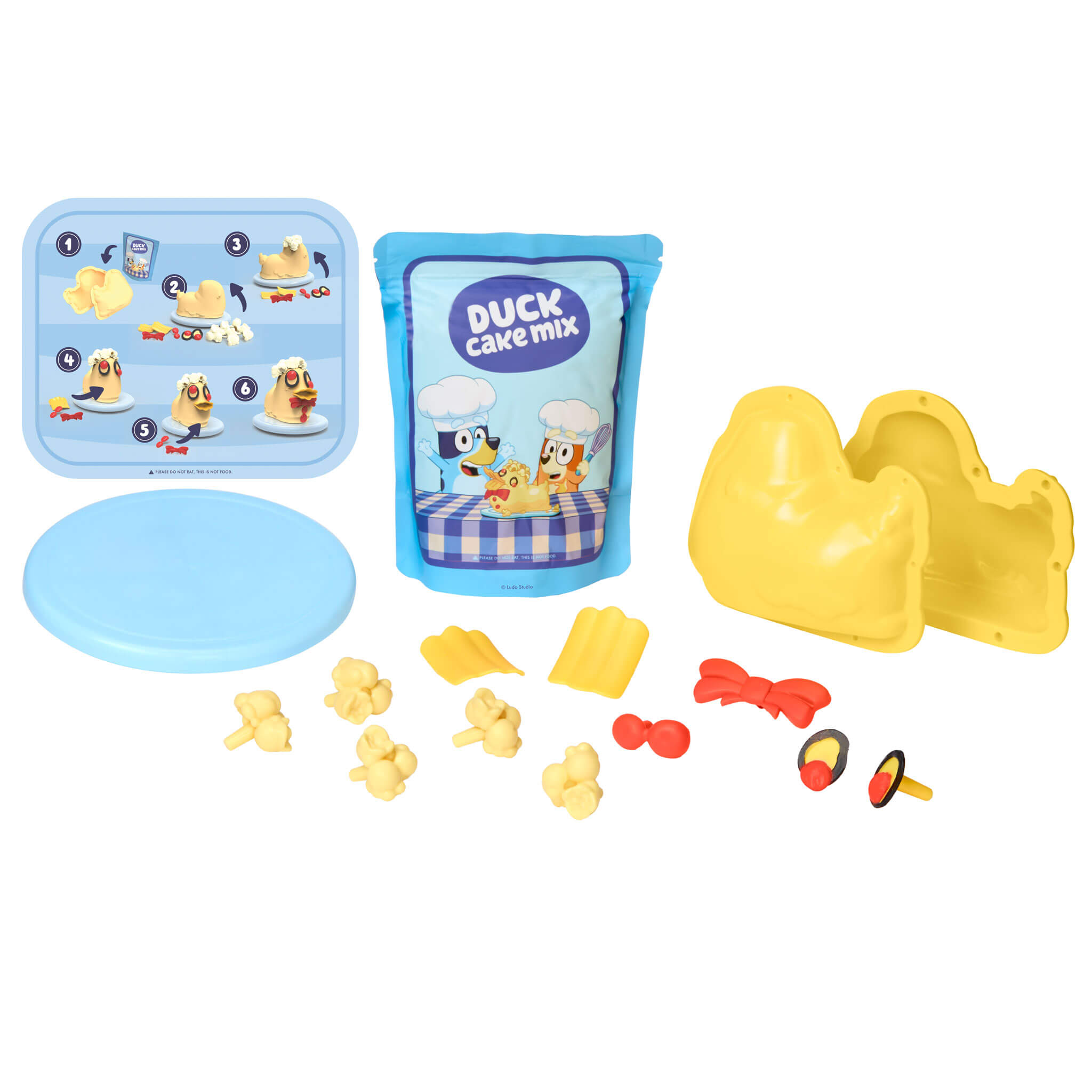 Creative Chefs™ Bluey - Duck Cake Kit - Pretend Baking Kit with Recipe Cards and Play Ingredients with Preparing, Assembling and Decorating