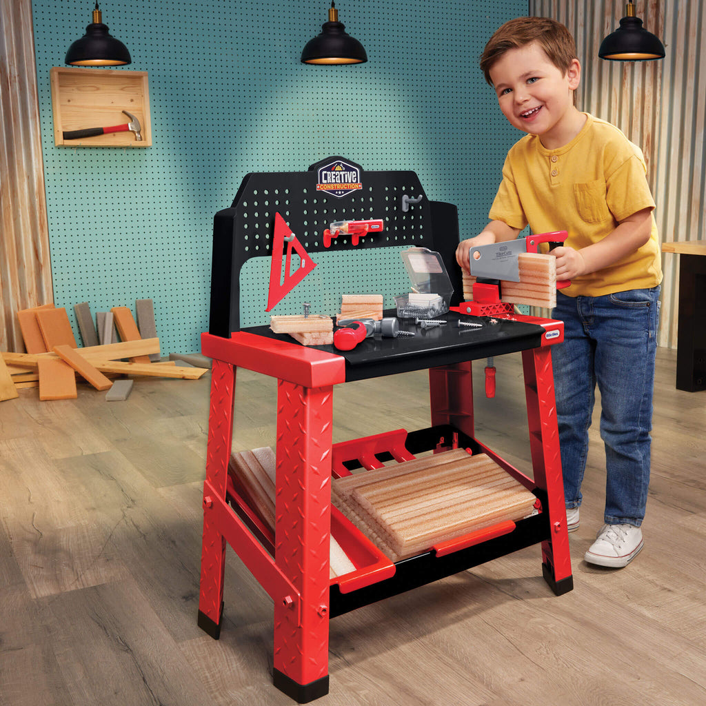 Creative Construction™ Workbench - Realistic Kids Workbench with Tools and Storage with Tool Recognition and Creative Building